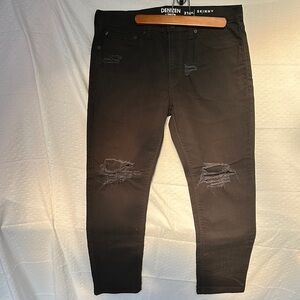 Denizen from Levi's Black Skinny Jeans with Distressed Knees
